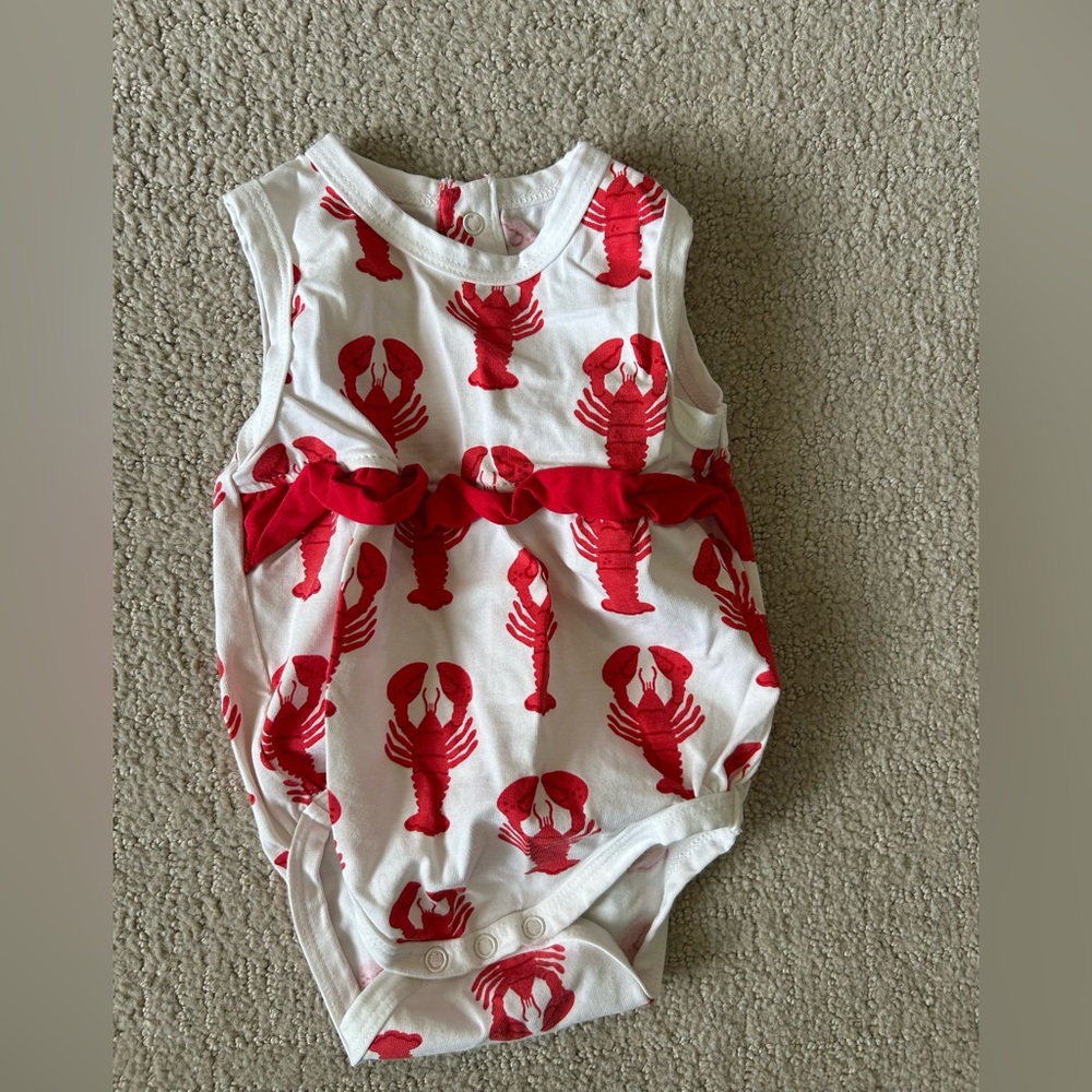 Monica and Andy lobster bubble outfit size 3-6 months summer nautical